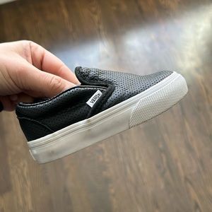 Slip on faux leather vans. 4.5
